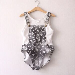 Vintage 90s Gitano Girls Daisy Print Bodysuit Size 16 Retro Floral